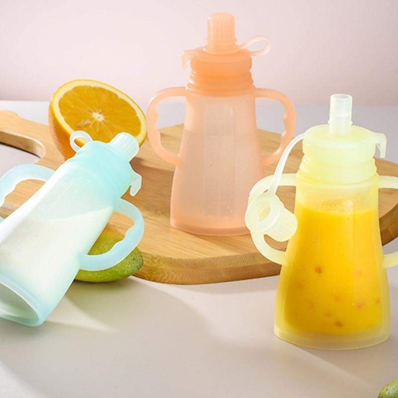 Baby Food Pouches Reusable - المحمولة مانعة للتسرب سيليكون الطفل الفاكهة