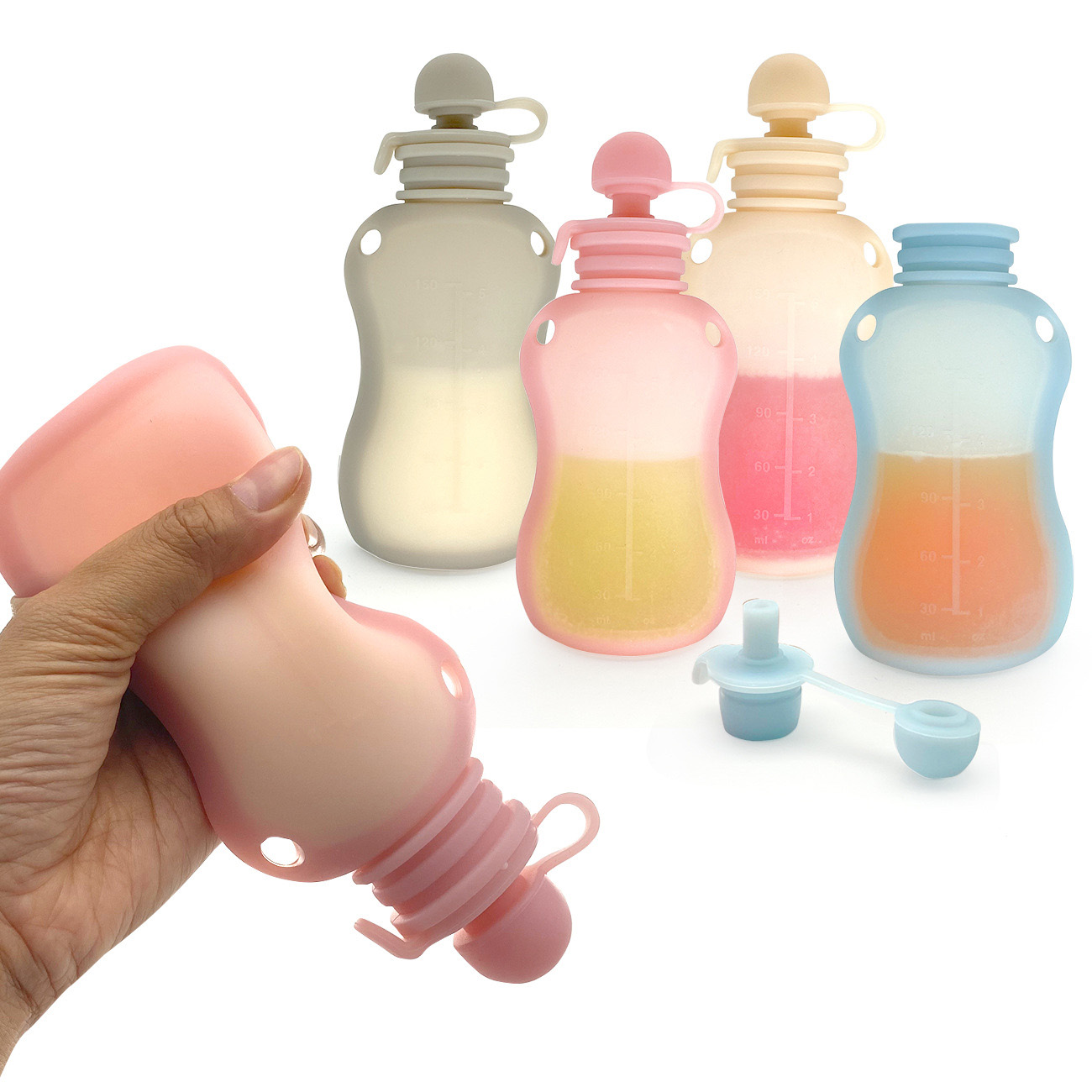 150 مللي حقيبة تخزين الحليب مر - مراجعة Baby Food Pouches Reusable وسعره
