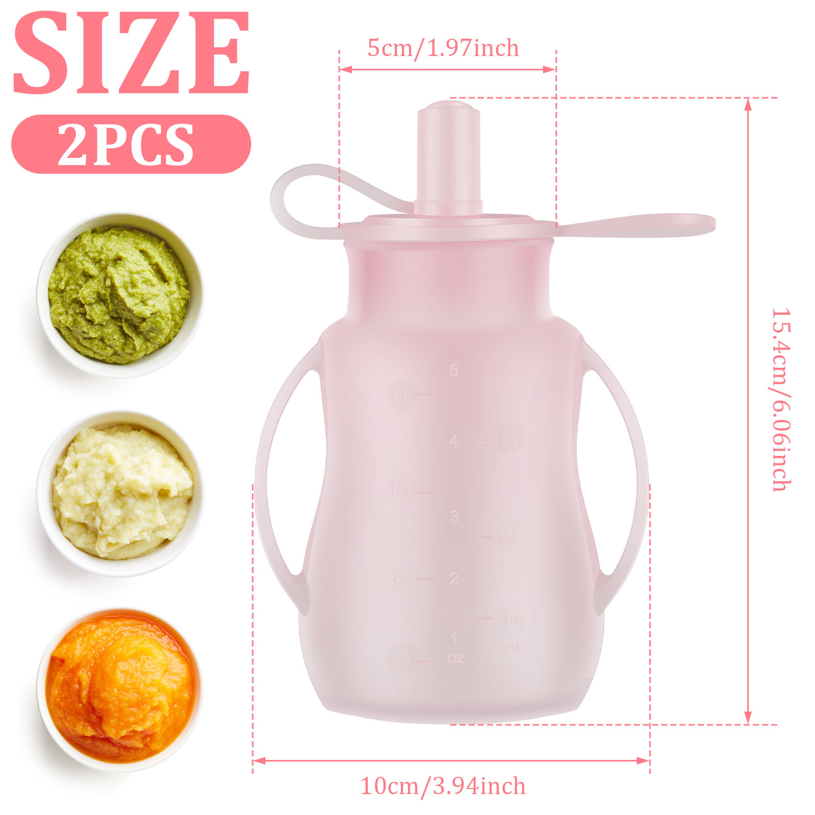2 قطعة أكياس تغذية الطفل سيليك - مراجعة Baby Food Pouches Reusable وسعره