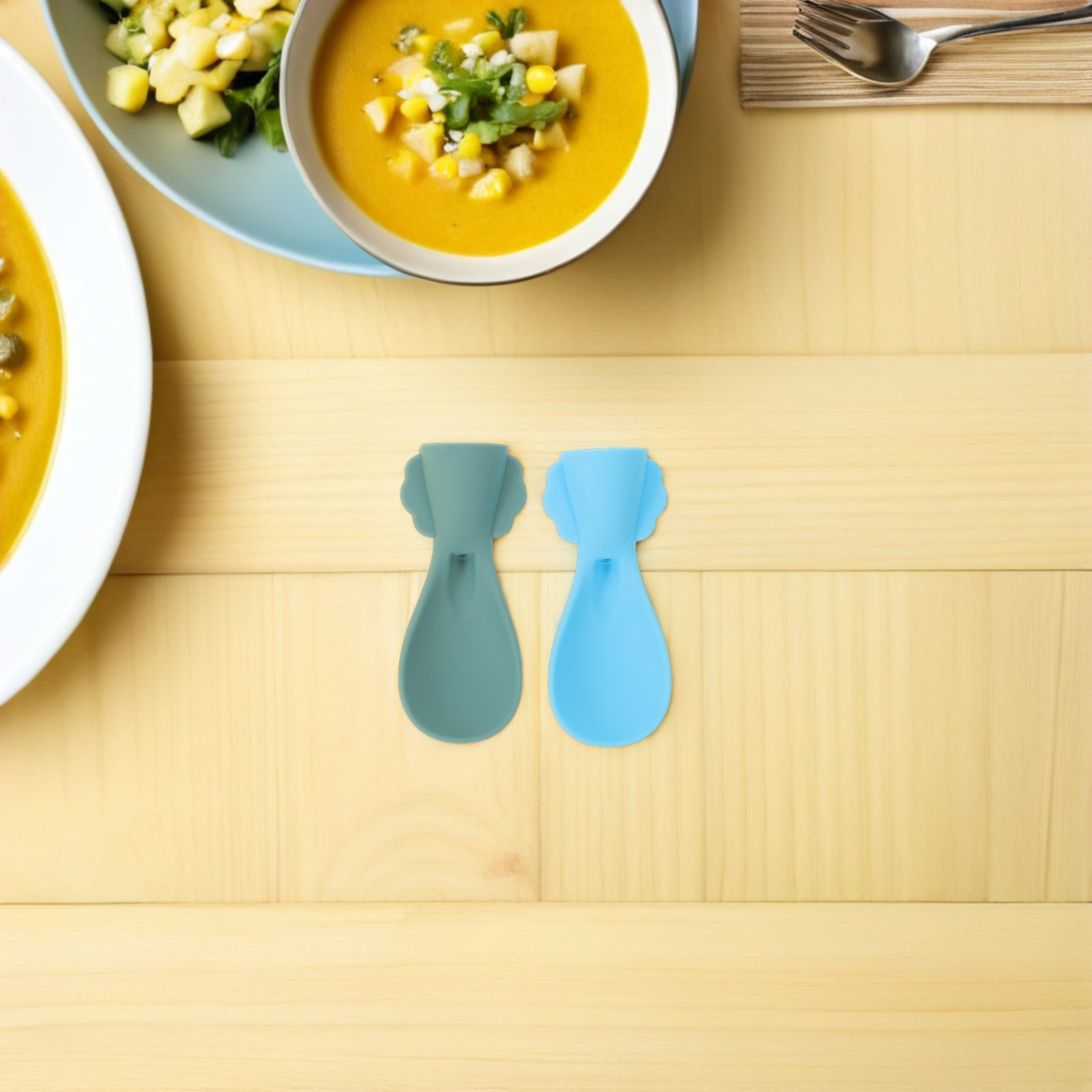 4 قطع ملاعق سيليكون لتغذية الأ - مراجعة Baby Food Pouches Reusable وسعره