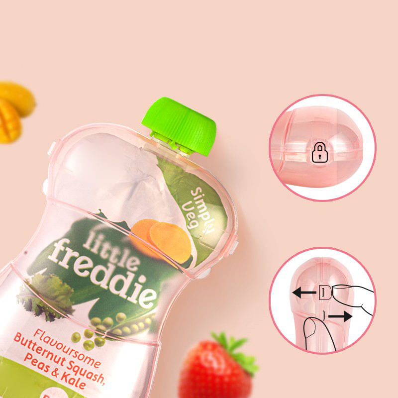 كوب هريس الفاكهة المضاد للضغط  - مراجعة Baby Food Pouches Reusable وسعره